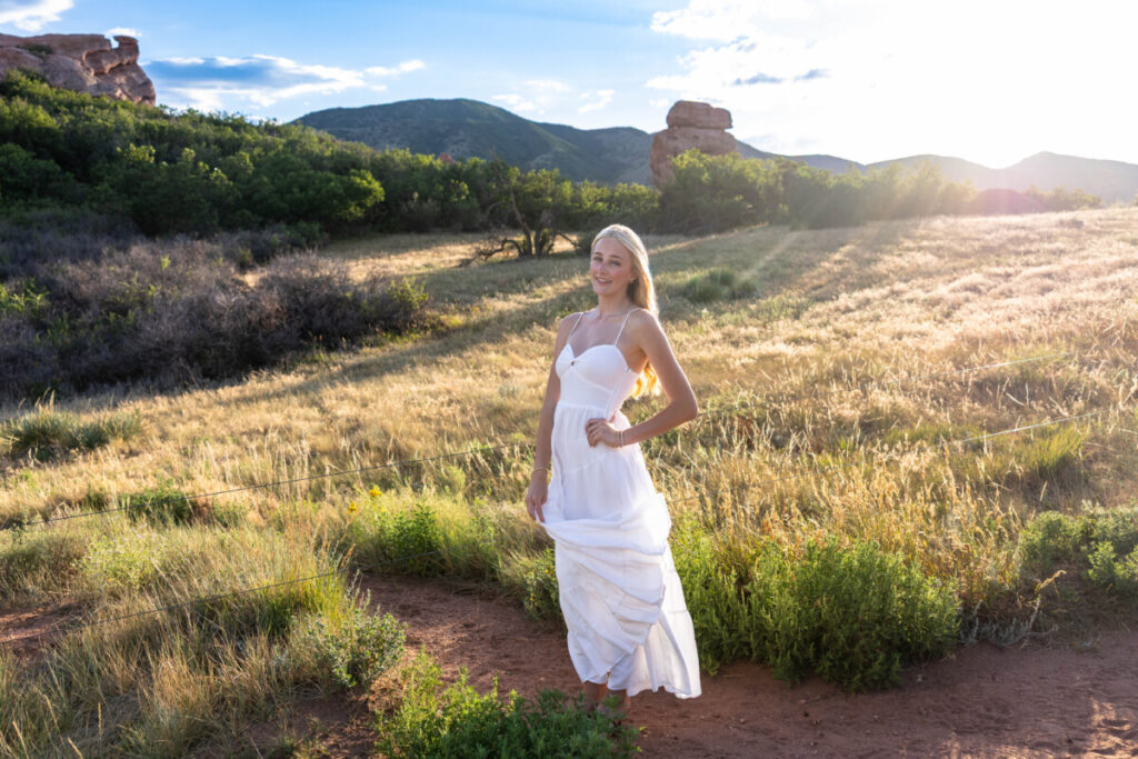 Red Rocks and Colorado sunshine photography session with a teen