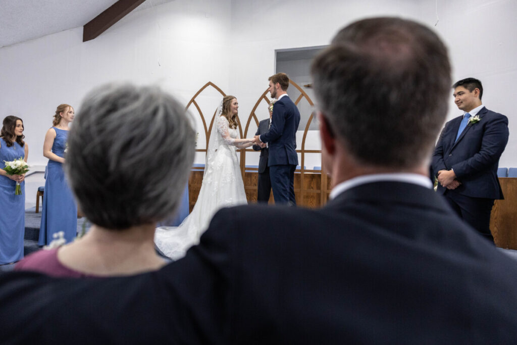 Wedding vows at church ceremony