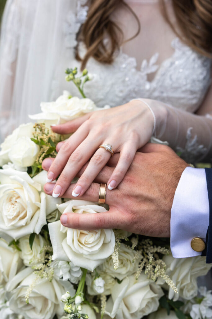 Colorado wedding bride and groom with rings