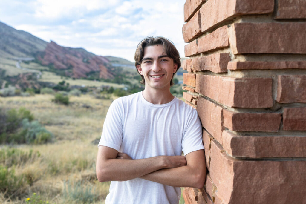 Colorado high school senior with red rocks