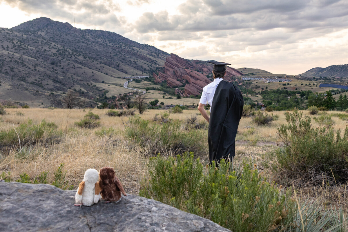 Colorado high school senior photography session with cap and gown