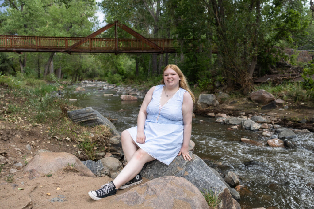 Colorado high school senior photography session by a river