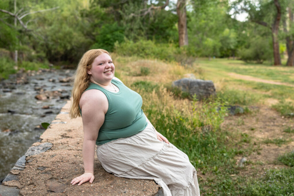 Colorado teen and senior photography session near a river
