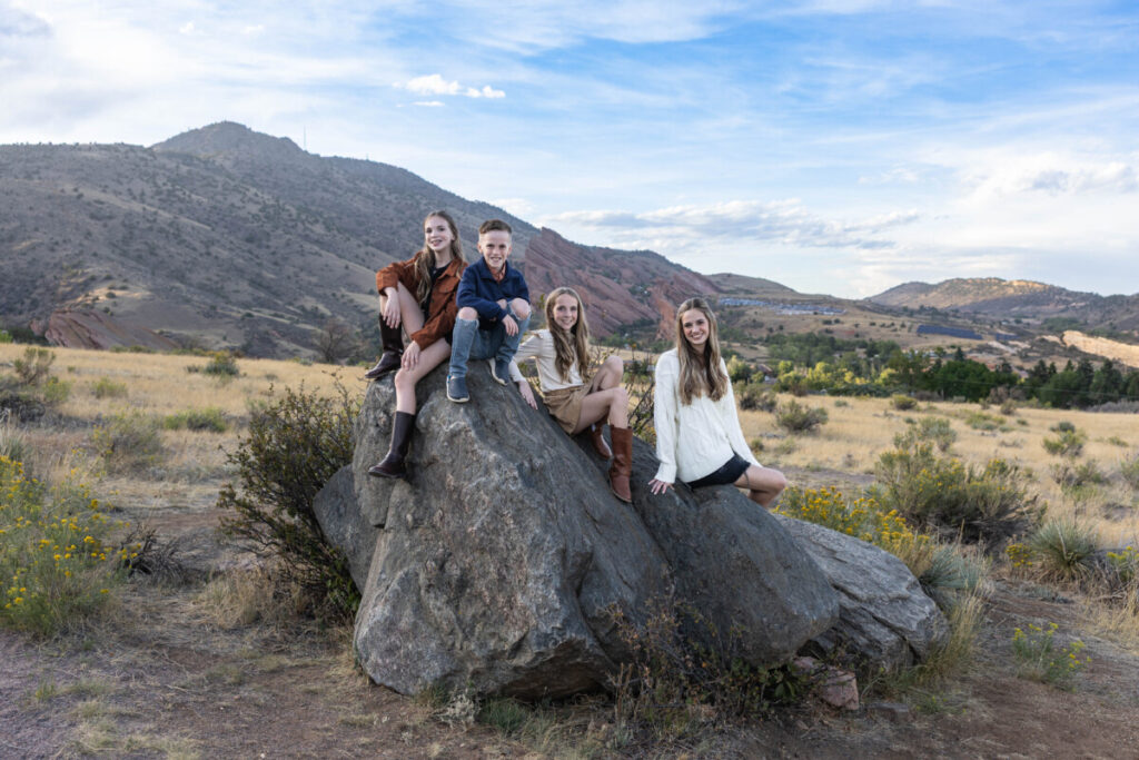 Colorado family photography photo session with Red Rocks