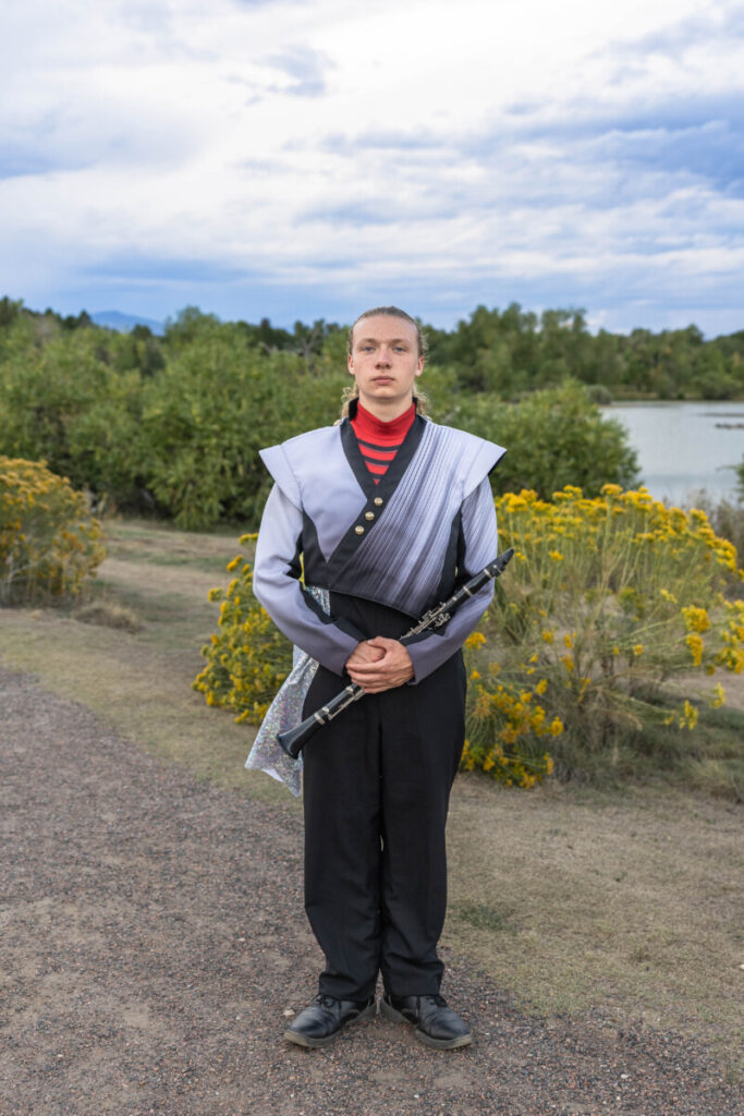 Colorado high school clarinet player photography session for marching band