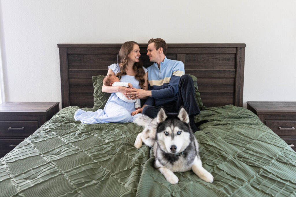 Colorado baby and family photographer in home with dog