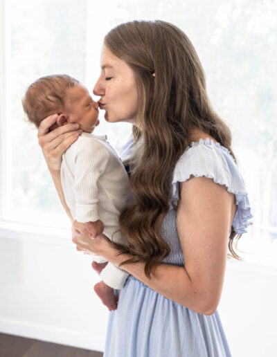 Littleton baby and family photography session with mother and newborn