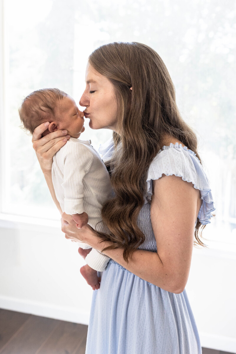 Littleton baby and family photography session with mother and newborn