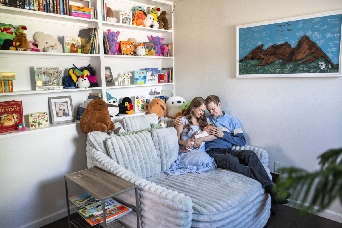 Colorado family photographer for lifestyle photo session in home with baby