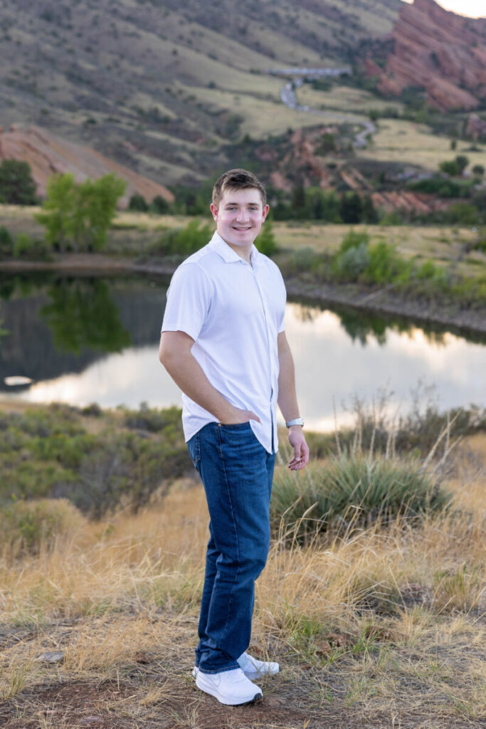 Colorado high school senior photography session in Morrison at sunset