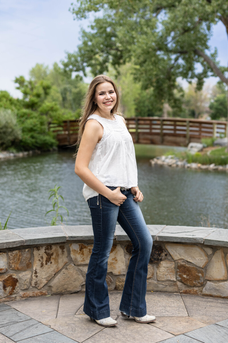 Colorado high school senior photography session at Hudson Gardens