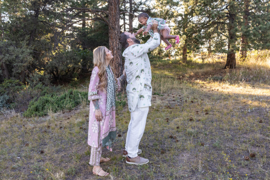 Colorado family photographer with adopted daughter