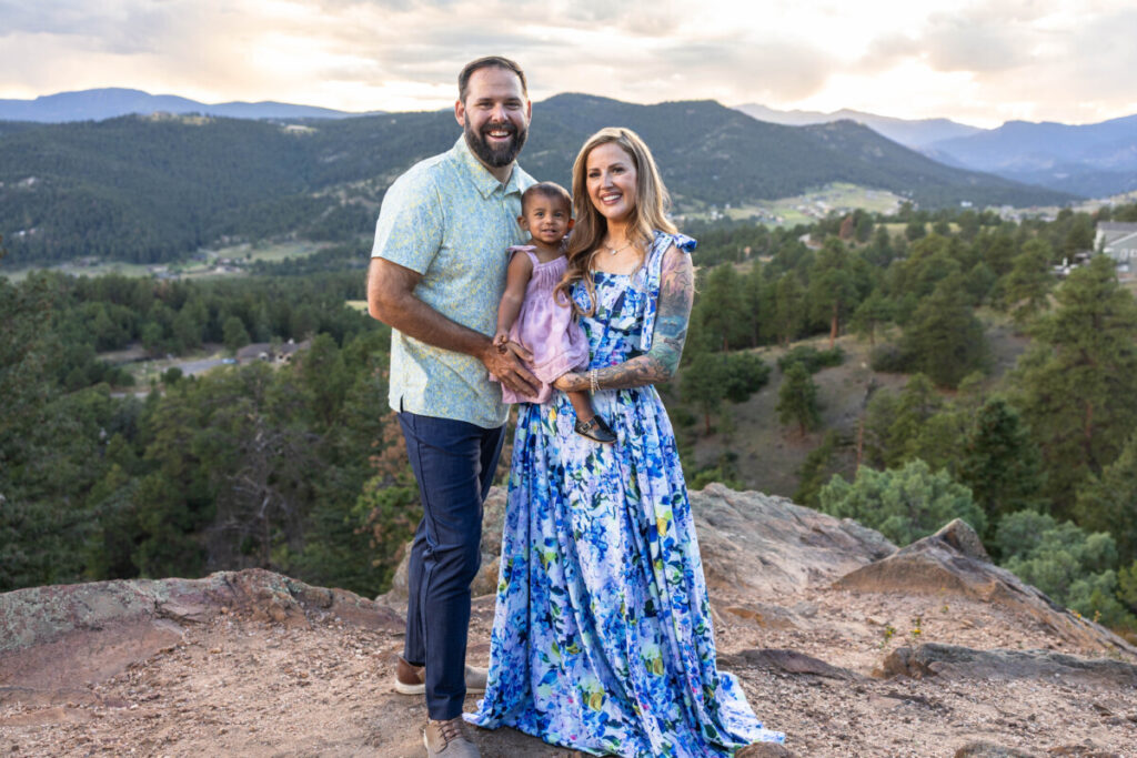 Colorado mountain family photographer at sunset