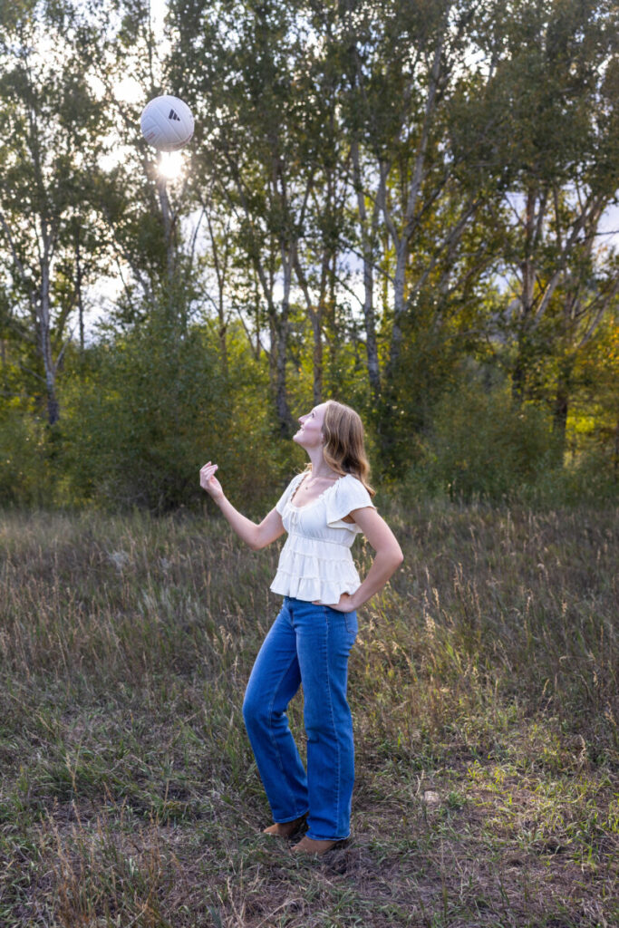 Colorado volleyball player for high school senior photography session