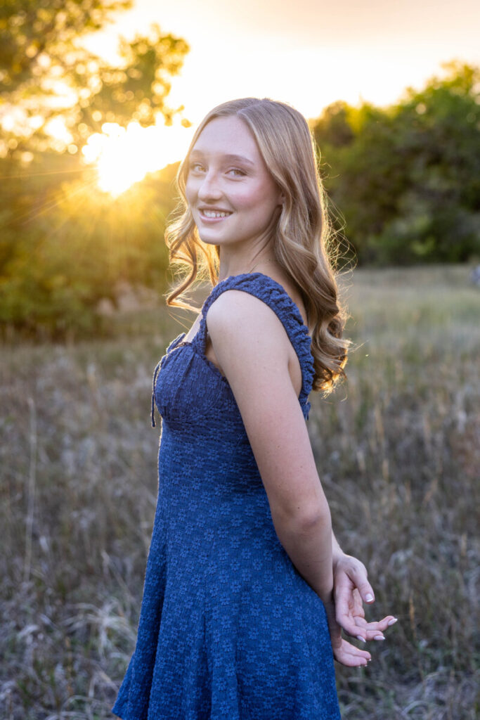 Littleton Colorado golden hour photography session for high school senior teen