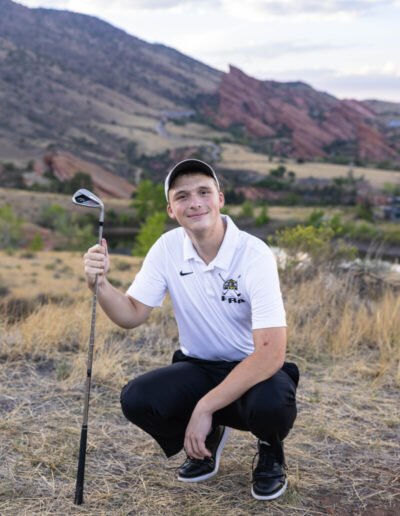 Colorado high school senior photography session with golf teen boy