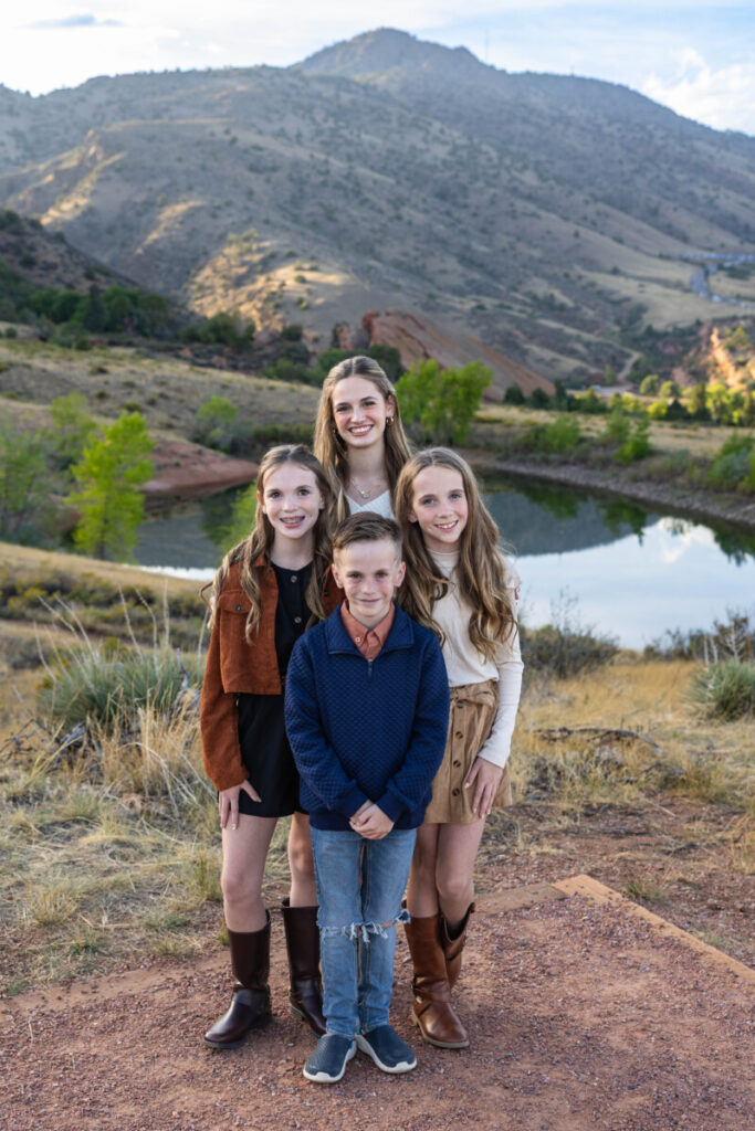 Colorado family photography session with kids and the foothills