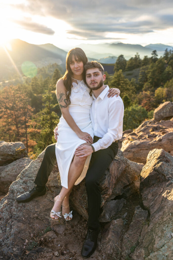 Colorado engaged couple photographer in the mountains near Littleton