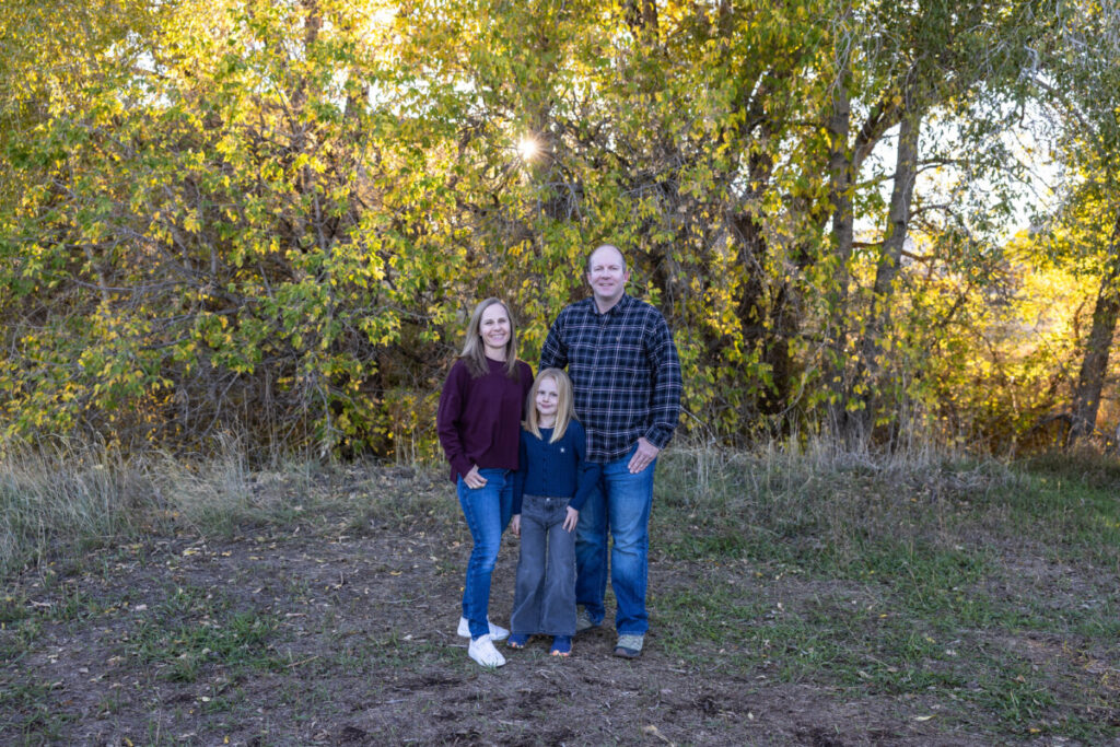 Littleton fall family photography photo session at sunset in Colorado