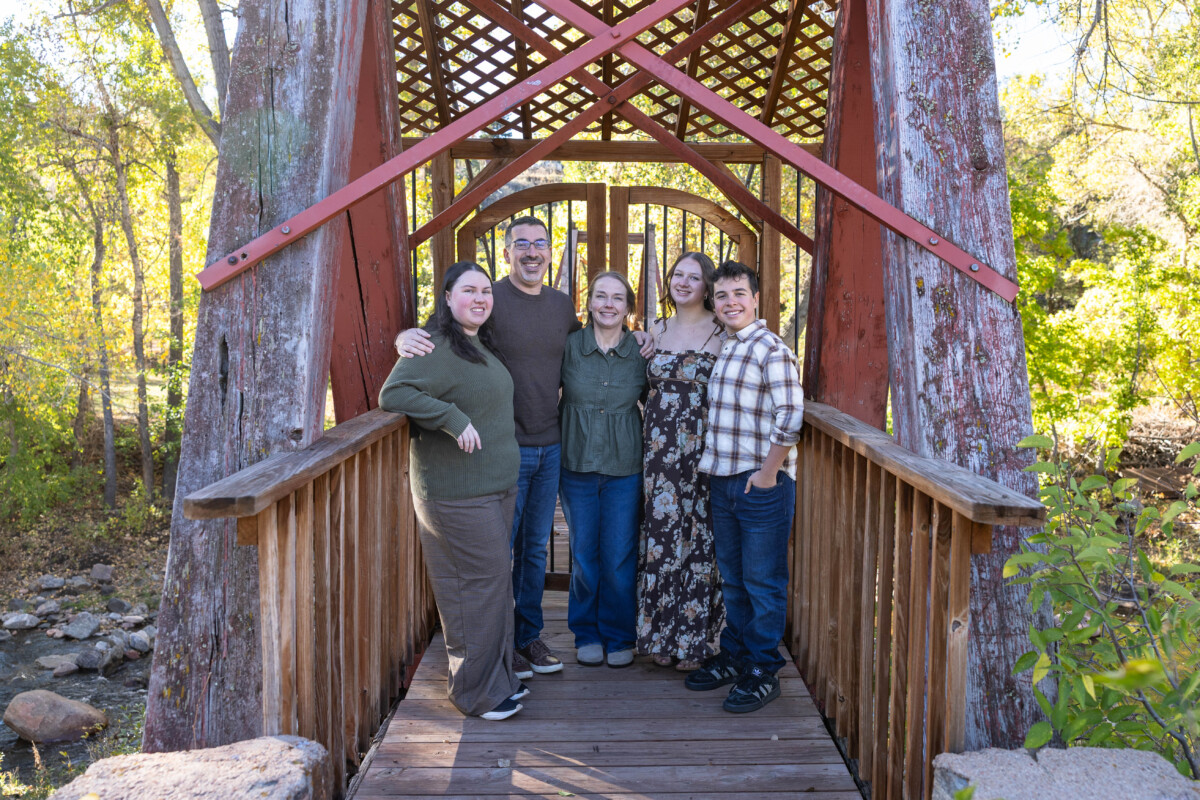 Colorado family photographer near Littleton area with fall leaves