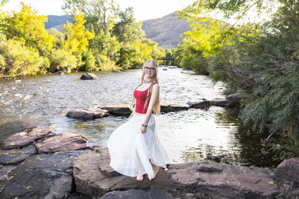 Colorado high school senior photographer at sunset in the foothills