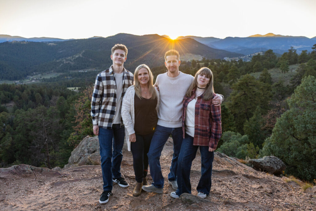 Colorado family photo session with mountain views