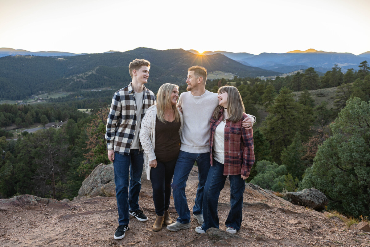 Littleton family photographer in Colorado at sunset