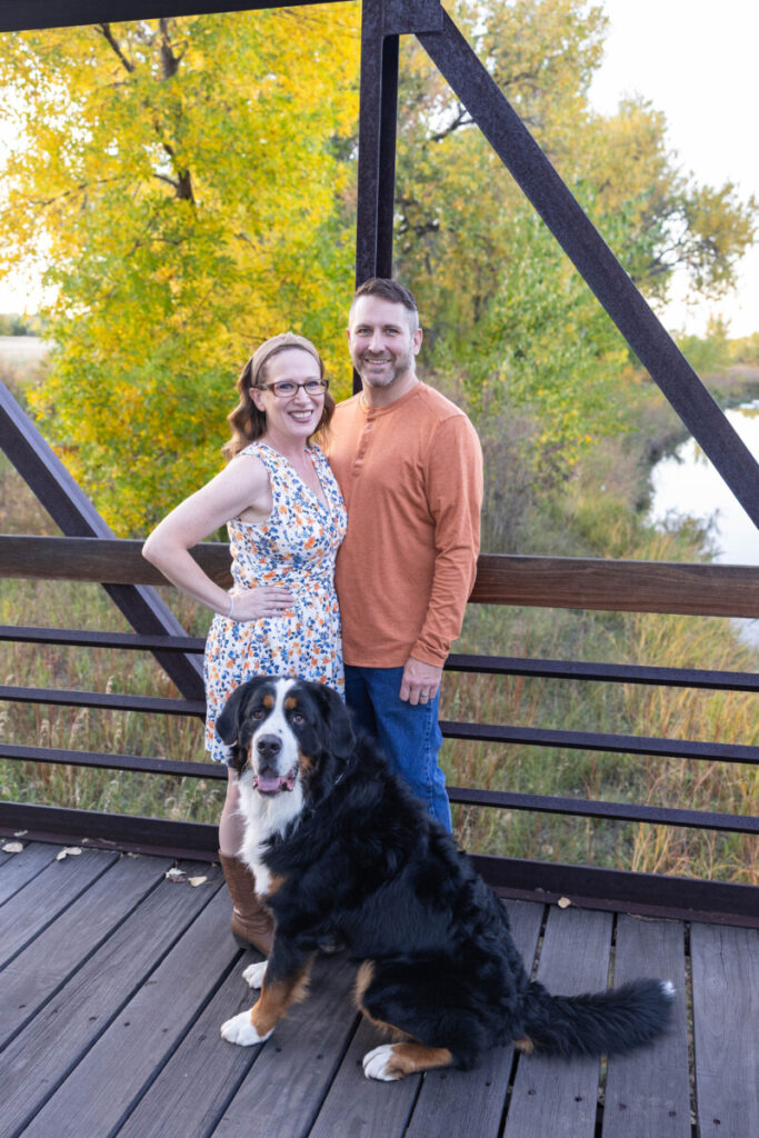 Colorado family photographer with dog