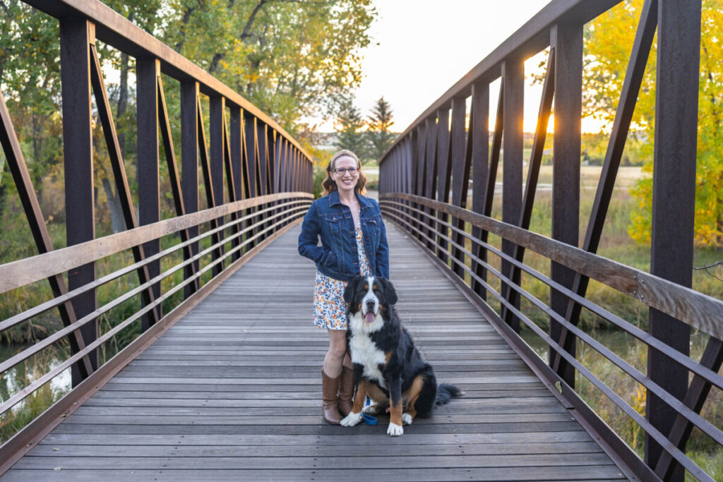 Colorado photo session with Bernese mountain dog