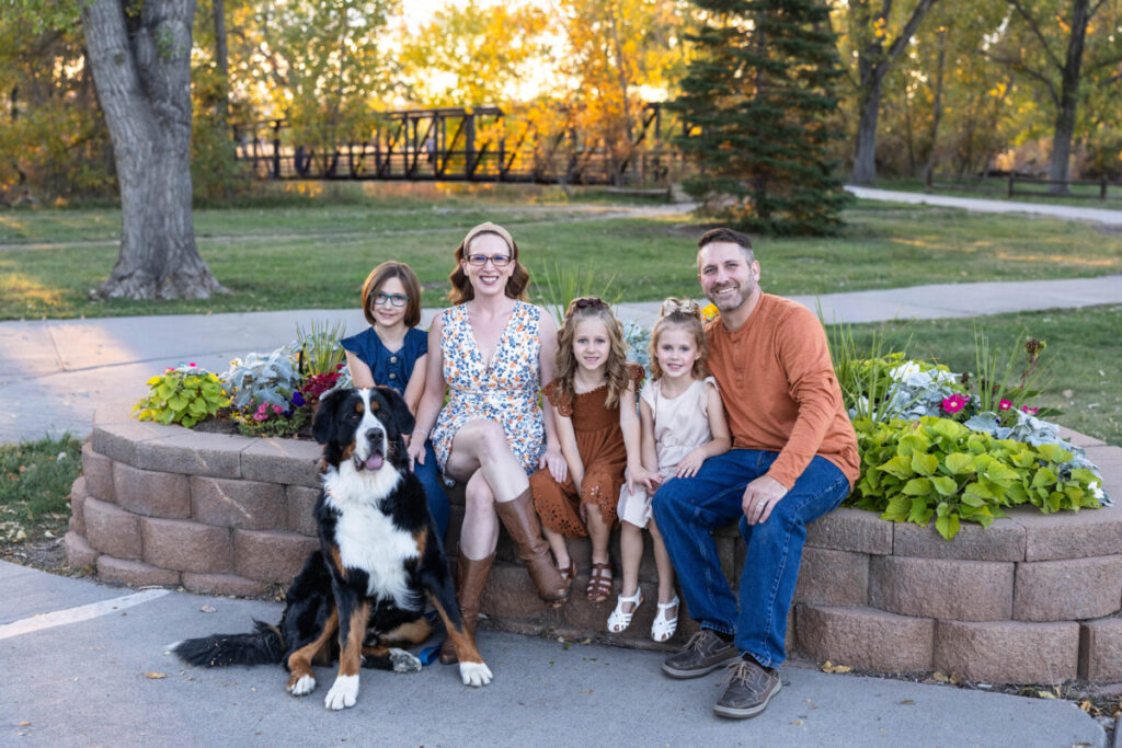Colorado fall family photography session in Parker area at sunset