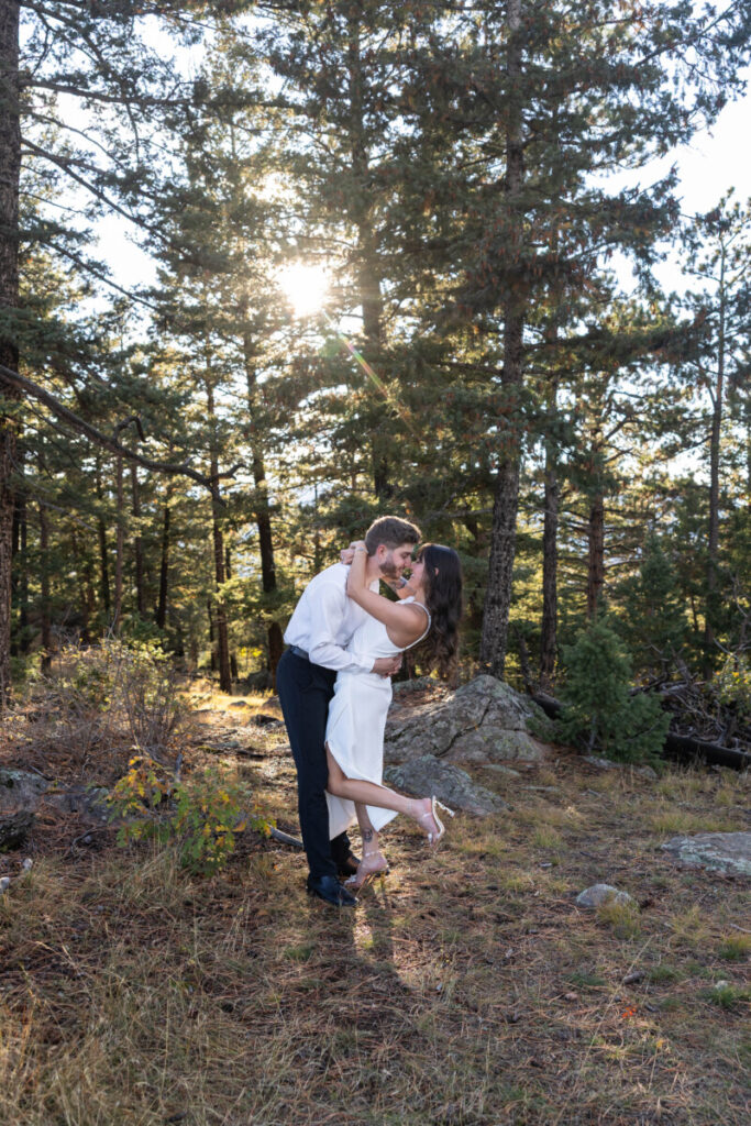 Colorado engagement and wedding photographer in the mountains at sunset