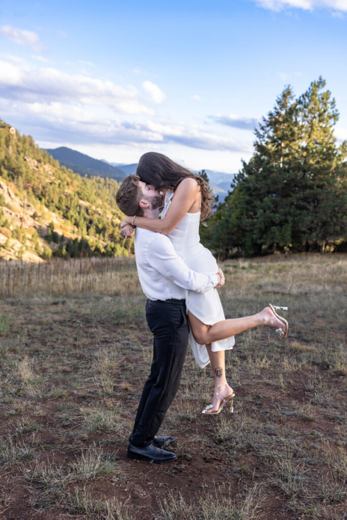 Colorado engagement photographer in the mountains