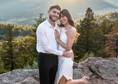 Colorado engagement photographer at sunset in the mountains