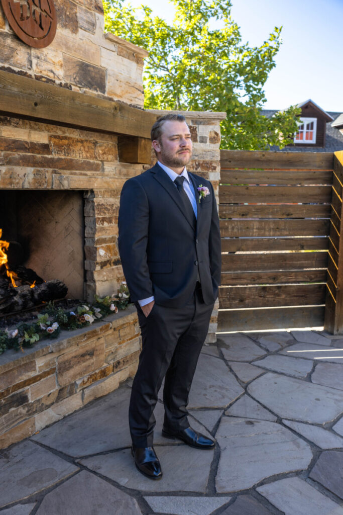 Colorado wedding photography session at Breckenridge Brewery in Littleton with groom