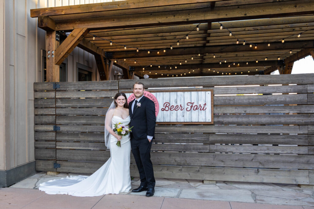 Colorado wedding photographer at Breckenridge Brewery in Littleton